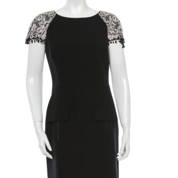 Oscar de la Renta Black Embellished Dress - Picture 1 of 4